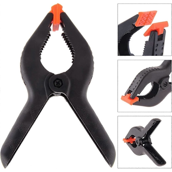 10 Stycken Plastfjäderklämmor, 15 cm Extra Starka Kraftiga Arbetsklämmor Plast Muslinklämmor för Fotostudio Träarbete Konstverk