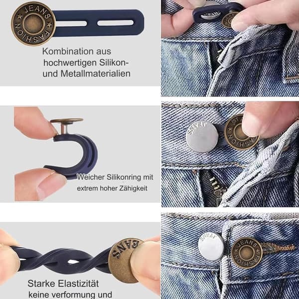 12 stykker bukse-linningforlængerknapper, bukseudvidelsesknapper