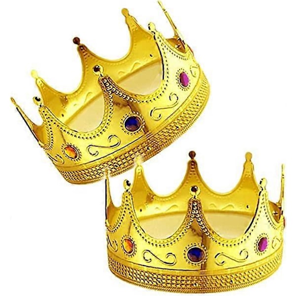 2 kpl Kultaiset Kuninkaalliset Muoviset Kruunut Prinssipuvun Asusteeksi