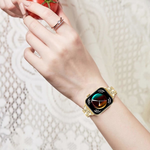 (Stil C) Typ C Metallarmband med strass och blommor för Huawei Watch Fit 3