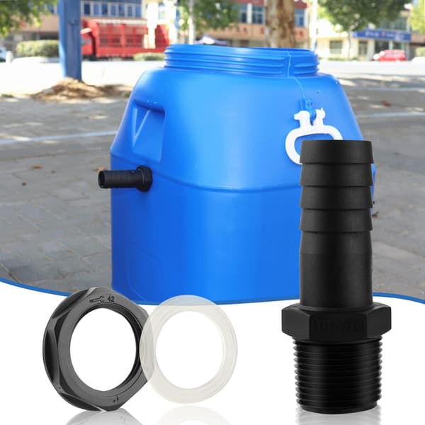 25 mm tankoverløbsfitting, 1000L vandtank, hanforbindelse til regnvandstanke, passager med tætninger (9,8 cm x 2,5 cm x 3 cm)