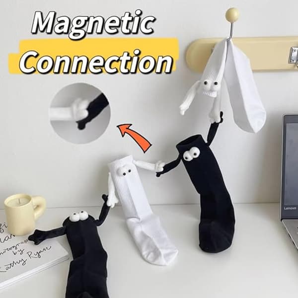 Magnetiska Sug Ögon Händer Par Strumpor Håller Händer Roliga Strumpor Gåvor