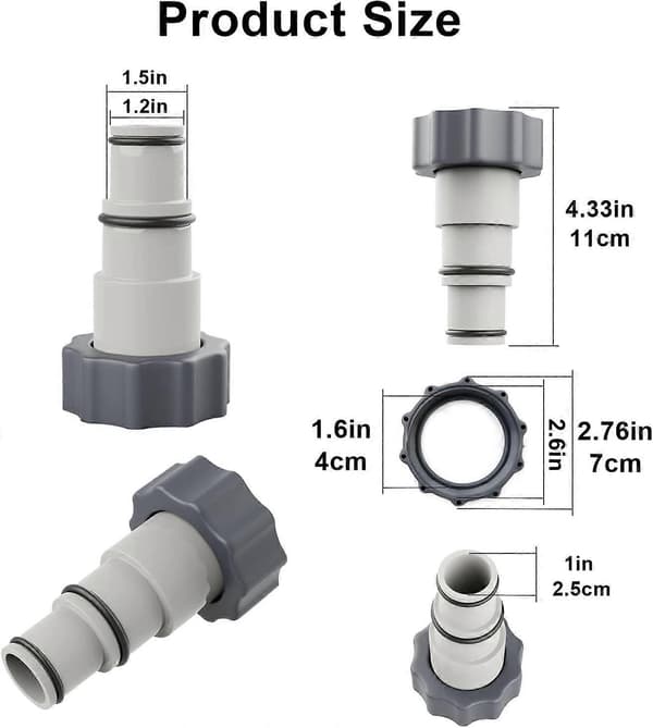 Poolslangadapter, Poolslangadapter, Poolslangadapter A, Poolslangadaptrar med gänga, Poolslangkoppling
