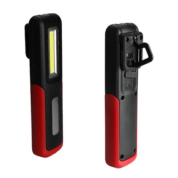 Rød Arbejdslampe, Magnetisk USB Genopladelig LED Arbejdslampe, COB Mekanisk Inspektionslampe til Bilreparation, Garage, Camping, Nødsituationer osv.