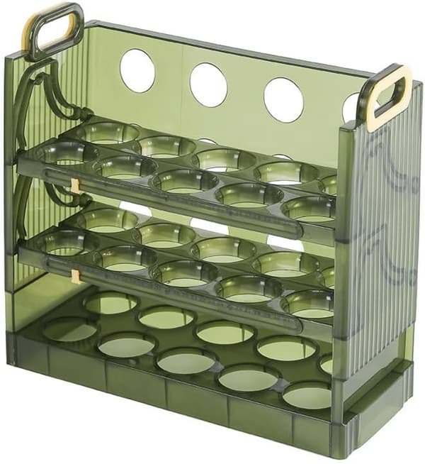 Kjøleskap Eggorganisator, Multirutenett Eggbrett, Sammenleggbar Benkeplate Eggoppbevaring