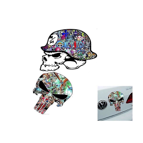 2 kpl Auton koritarra, moottoripyörä, graffiti, pääkallo, aave, kynsi, kauhuautotarra, heijastava autotarra.A