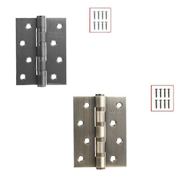 (Gun Gray + Brons) 3mm tjock 43 platt öppning, 1 par rullande dörrgångjärn, lämpliga för inner- och ytterdörrar