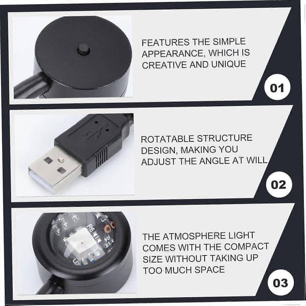 4 stk. Ambient Light USB Projektionslampe Dekorativt Natlys Regnbue Nat