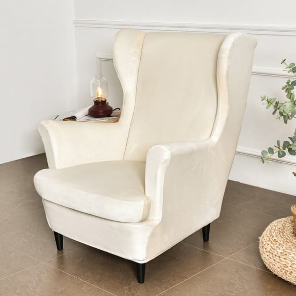 Øreklapstol betræk, 1 stykke, betræk, tigerprint, beige