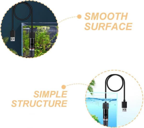 USB Mini Akvarium Värmestav för Akvarium 26°C Konstant Temperatur Akvarium Värmare Dränkbar Th