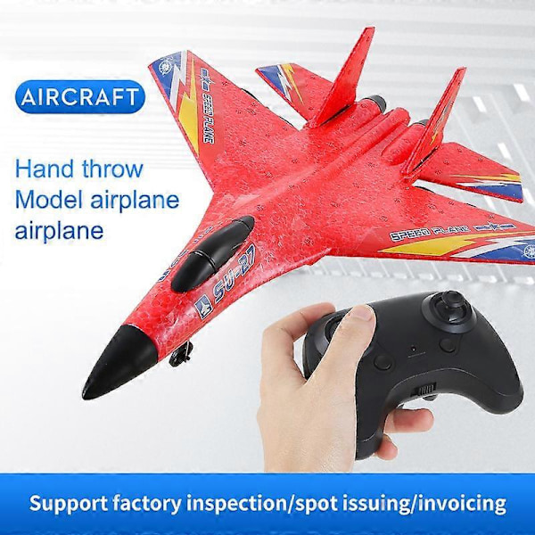 (Rød) HW28 (SU27) RC Fly for Barn 2.4GHz 2.5 Kanal Fjernstyrt Fly EPP Skum RC Seilfly - Rød Red