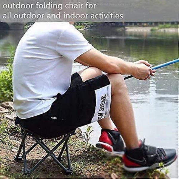 2-pack Campingpall, Fällstolar, Fällstolar, Bärbar Stol för Utomhusbruk, Promenader, Vandring, Fiske, 150 kg Kapacitet med Bärväska (Svart Stri