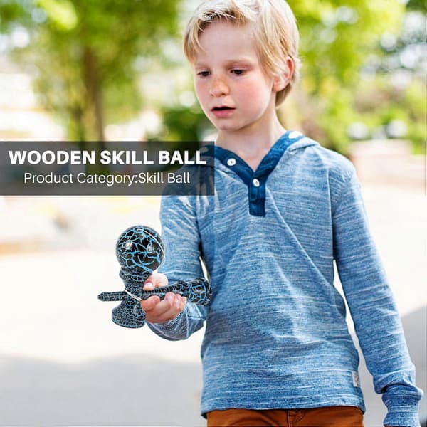 Trælegetøj Udendørs Sport Kendama Legetøjsbold Børn og Voksne Udendørs Boldspil Revnet Bøgetræ