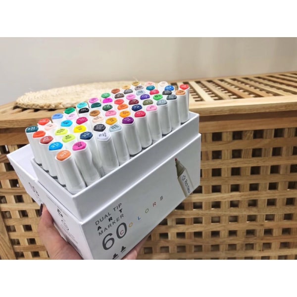 60 Colors Graphic Marker Pen Dual Tip Sketch Pen T