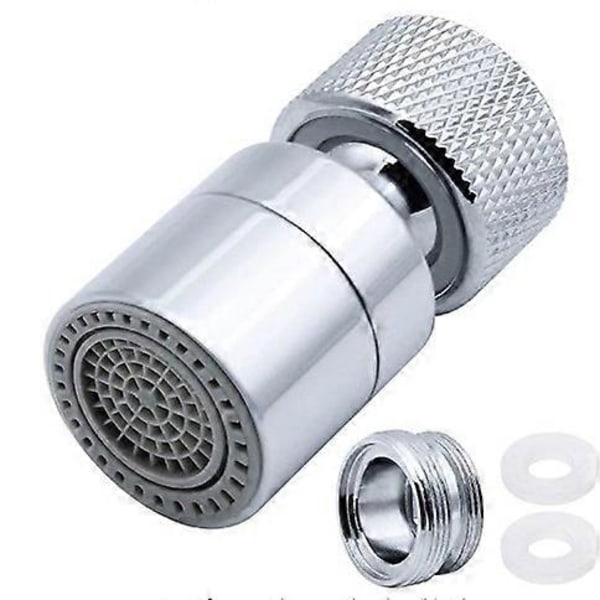 360° Svingbar Kranlufter Messing 2 Moduser Justerbar Kjøkkenkran Filterlufter med Dyseadapter - for Kraner med M22 Utvendig Gjenge Dyse eller