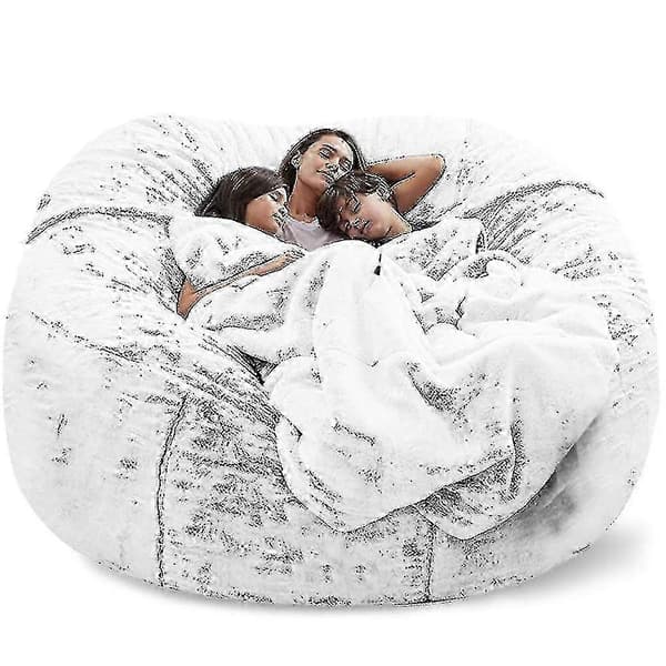 (150x75cm-snøkaffe) Lat sofabønnesekk i kunstig pels (kun bønnesekker)