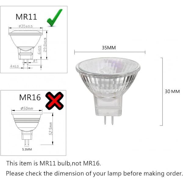（35W)12v 35w Halogenlampor Gu5.3 Spot Base Varmvit, Dimbar, 8-pack