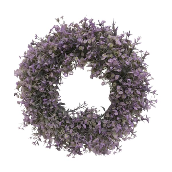 Kunstig brudeslørblomstkrans, dekorativ dørkrans, kunstig krans 45 cm