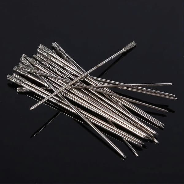 Smykkebor (2-2,1 mm) - 20 stk./pakke 1 mm diamantbelagte lapidariske bor, solid bor nål, agatbor til agat smykker