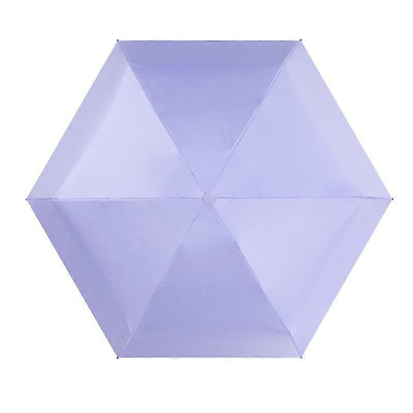 Reseparaply, mini resparaply 6 ribbor Solid paraply Vikbart solskyddsparaply Vindtt regnparaply Lätt litet paraply c