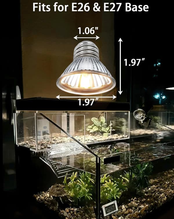 4 stk. - Krybdyr terrarium varmelampe, solbadningslampe til krybdyr 50W