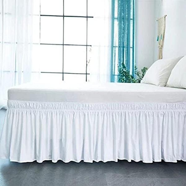 Omviklet flæse sengekappe, ensfarvet, elastisk, 135*200+45cm