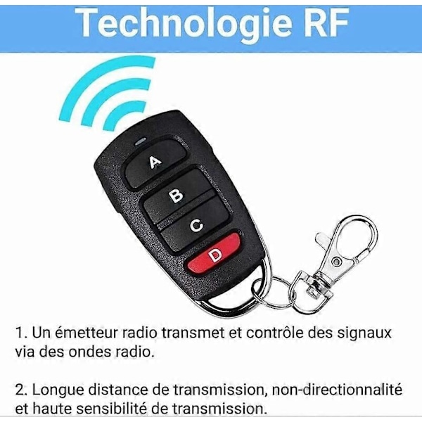 Universell Fjärrkontroll för Grindar Universell Fjärrkontroll för Garageport 433.92 MHz 4 Knappars Fjärrkontroller Fast Kod Duplicerare