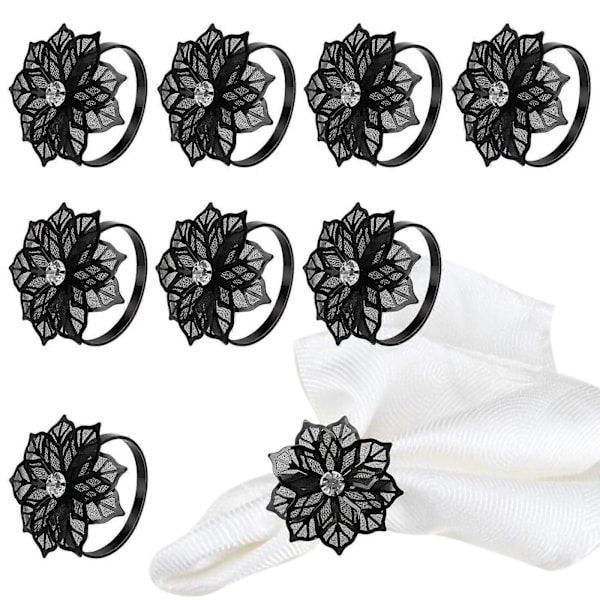 18-pak Legering Blomst Servietringe - Udhulet Bryllup &amp; Fest Service?