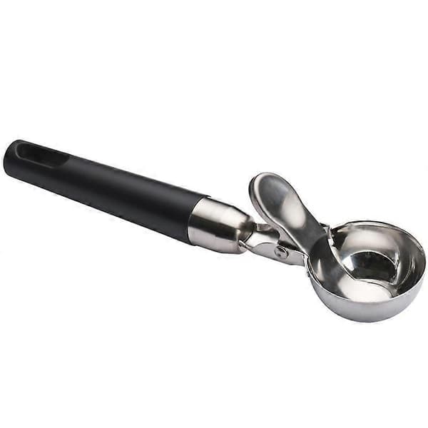 Iskremsskje med ejektor, Iskremsskje i polert rustfritt stål, For iskremkuler, Falafel, Ris, Iskremsskje, 20x4,8 cm