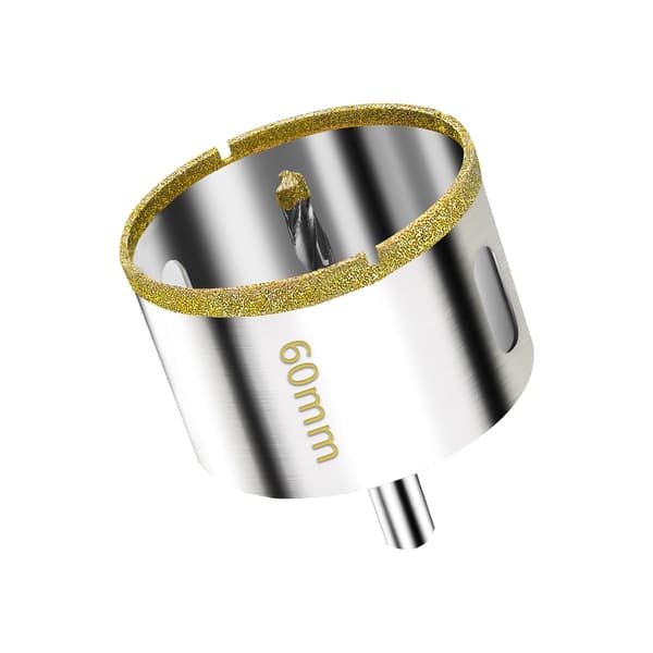 60 mm diamant hulsav med centreringsguide borebit, flisehulsav med diamantbelægning, diamantkernebor til glas, fliser, keramik, marmor, gra