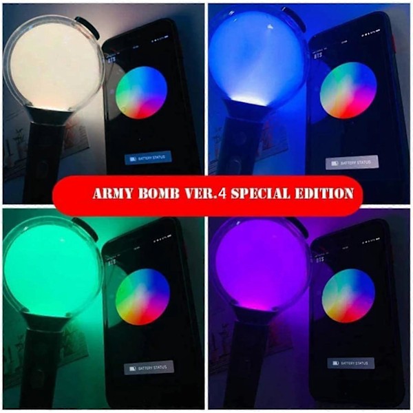 SZCZW BTS Army Bomb Lightstick Ver 4 Map of The Soul 7 Erikoisversio - Mukauta väri konsertin ja Bluetooth-yhteyden sovelluksen avulla (sisältää