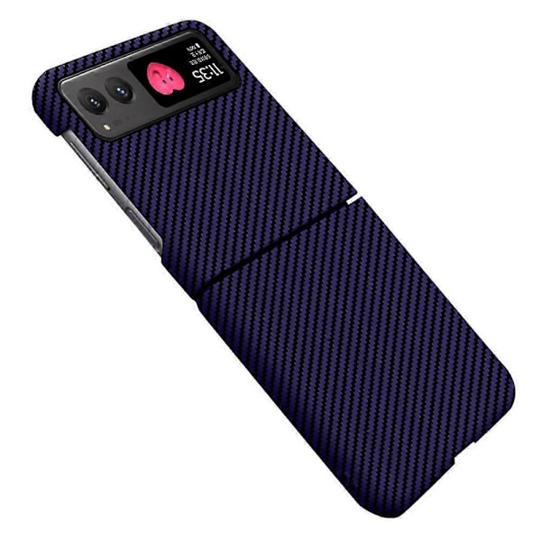 (Lila) För Motorola Razr 40 5G Kolfibertextur Hårt PC-telefonskal Fallsäkert Telefonskal Lila