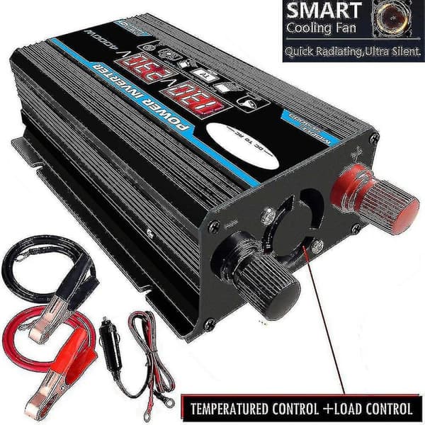4000w 12v 220v/110v LED AC Bil Strømomformer Omformer Lader Adapter Inversor Dobbel USB Transformator