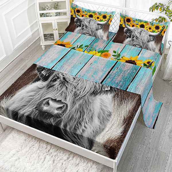4-delat Set med Dra-på-lakan för Barn Queen Size