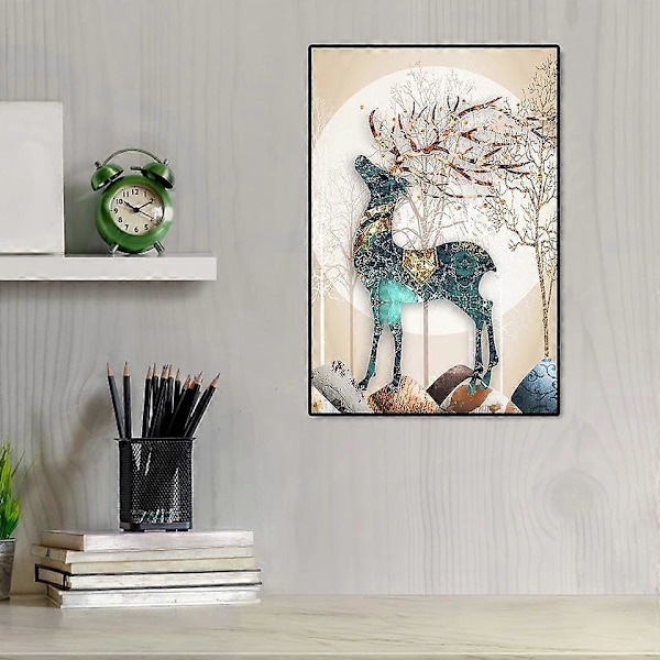 5D DIY Timanttimaalaus Hirvi Täysi Pyöreä Poranterä Strassi DIY Käsityö Ristipisto Ympäristöystävällinen Kirjonta Ristipisto 12X16 tuumaa