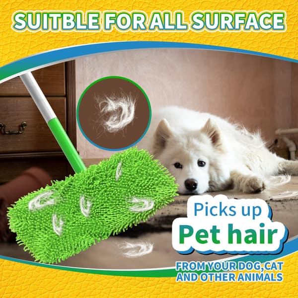 6 stk. gjenbrukbare mikrofibermoppputer kompatible med Swiffer Sweeper Mop, våt- og tørrmopptrekk, erstatningsmoppputer for overflater