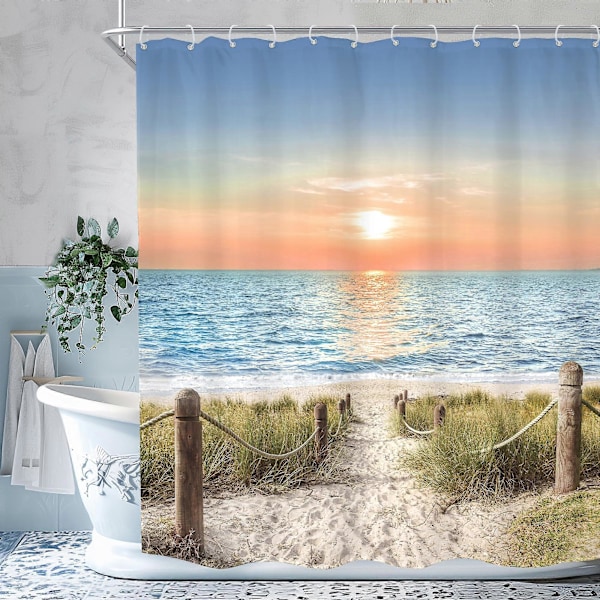 1-pack Duschdraperi för Strand Hav 152x183 cm