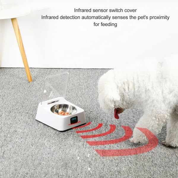Katteskåle med automatisk åbent låg, infrarød sensor, insektforebyggelse