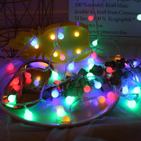 10m 80 lampor Colorful Fairy Lights Plugga in