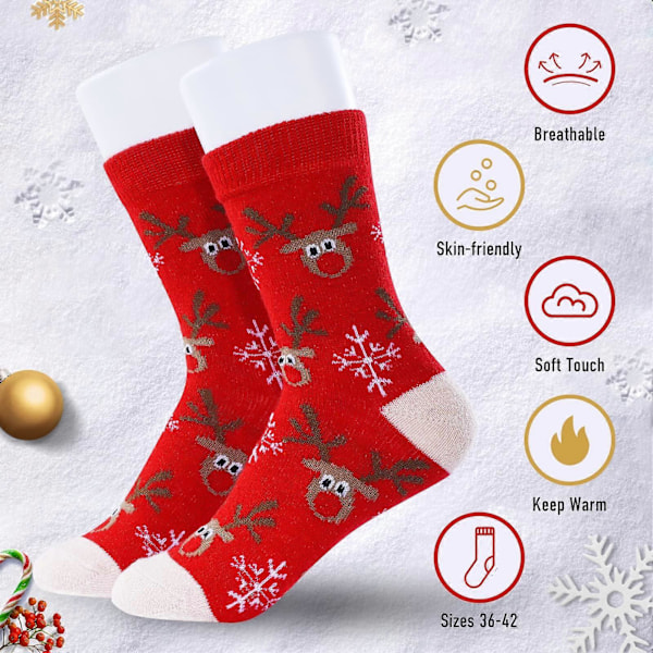 Julstrumpor, unisex färgglada roliga strumpor, tunna julstrumpor för jul och adventskalendrar