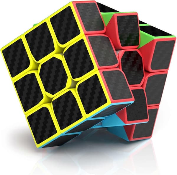 3x3 Speed Cube, 3x3x3 Magic Cube Super-Holdbar Kulfiber Sticker med Lyse Farver (3x3x3)