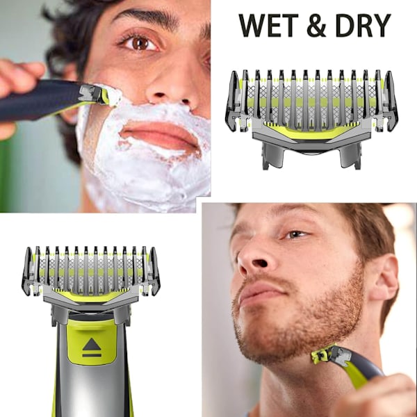 Uppgraderade Ersättningsblad i Rostfritt Stål med Trimmer Skydd Kompatibla med One Blades P2515QP2520 (3+3 set)