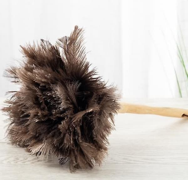 (27cm) Fjäderdammsvippa Strutsfjäder Naturlig
