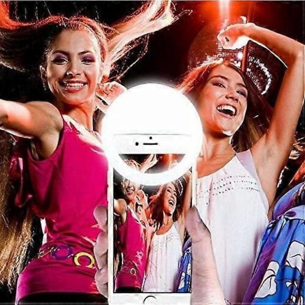 Selfie Lys LED til Samsung Galaxy Sony og andre Smartphones Genopladelig Selfie Clip Lys Clip Ring Dæmpbare Lys Bærbar Ekstra Lys til L