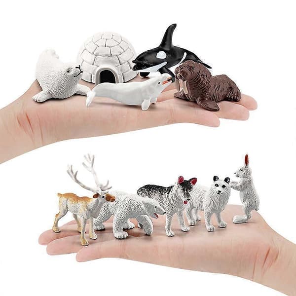 Simuleringsdjurmodell Mini små arktiska vinterdjur beluga säl husky ornament leksaker