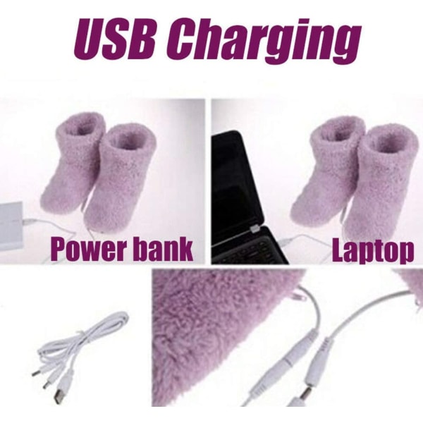 Elektriska Uppvärmda Skor USB Uppvärmd Toffel