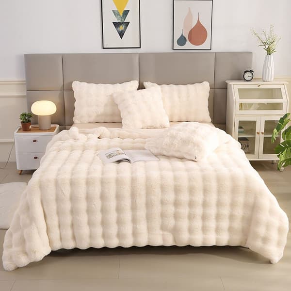Luksuriøst plysset tæppe, varmt til sofa, seng, 100 x L160cm