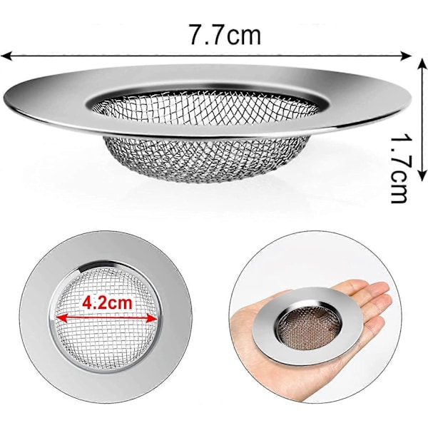 Vaskefilter i rustfrit stål, et sæt med to stykker (7,7 cm)
