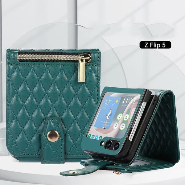 Smartphone-etui til Samsung Galaxy Z Flip 5 5G, læder flip-etui