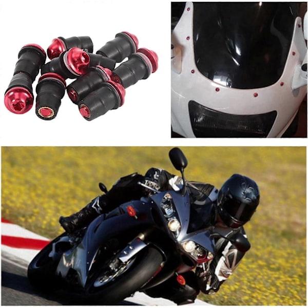 10 Stycken Universella Motorcykel Vindruteskruvar, Motorcykel Vindruta Brunnmutter Skruvsats M5 Inre Sexkantsskruvar